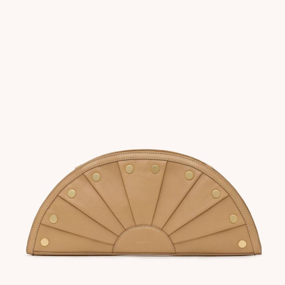 NEW HAMMITT shelley clutch in toasty sand/brushed gold